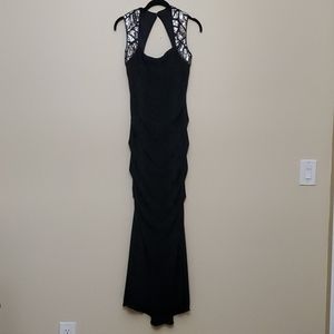Cache Embellished Black Dress